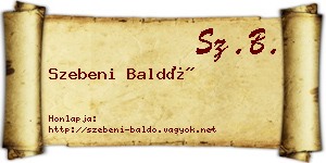 Szebeni Baldó névjegykártya